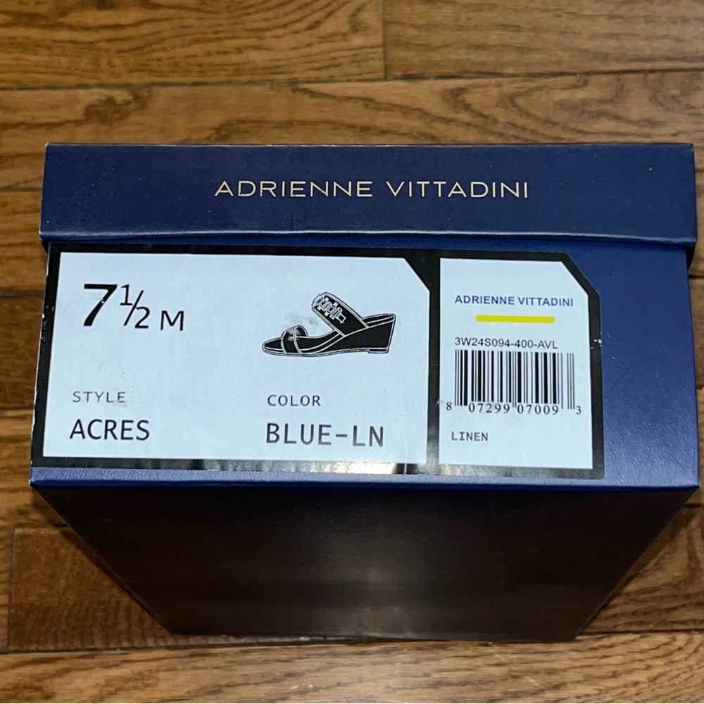 Adrienne Vittadini Acres Embellished Sandals Blue Raffia Women’s Size 7.5 Jewels - Picture 12 of 13